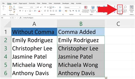 How To Add A Comma In Microsoft Excel Between Names Spreadcheaters