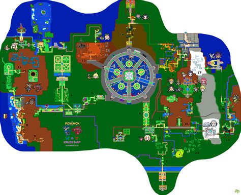 Pokemon Kalos Region Map by Euanverse on DeviantArt