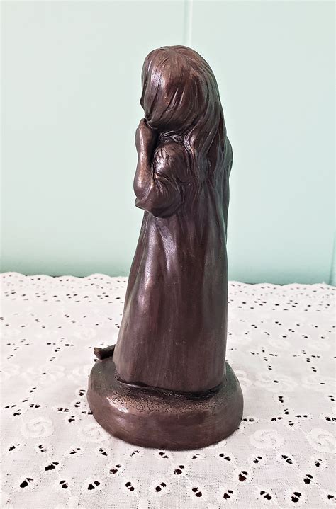 Cold Cast Bronze Heredities Figurine Menton Manor Range Girl With Doll Sculpture Menton Manor