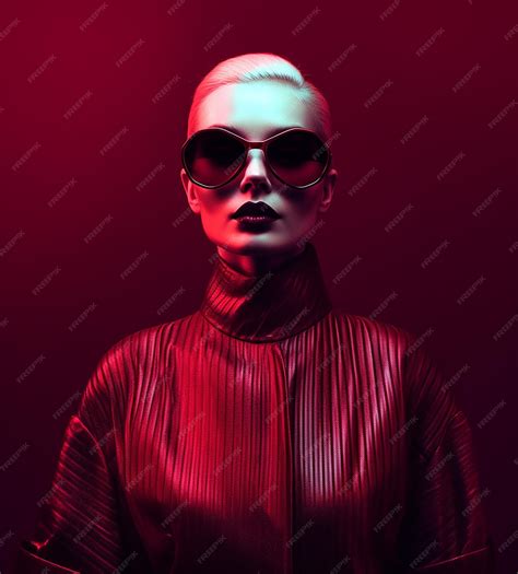 Premium Ai Image A Woman Wearing A Red Dress And Sunglasses Is