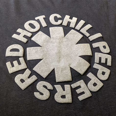 Red Hot Chili Peppers Classic Asterisk Hi Build Logo Black T Shirt Burning Airlines