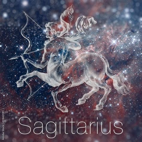 Astrological Zodiac Sign Sagittarius Vintage Astrological Drawing