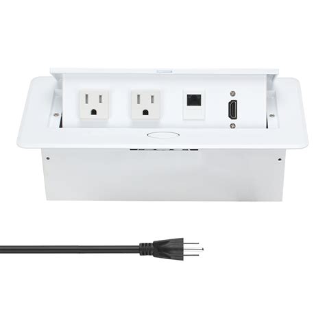 Desktop White Pop Up Box Us Table Socket Us Multifunctional Alloy Pop