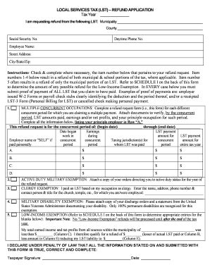 Lst Tax Fill Online Printable Fillable Blank PdfFiller