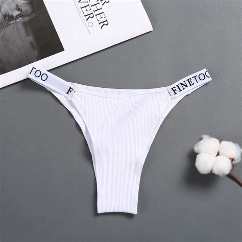 Finetoo 2022 Hot Women G String Cotton Thongs Sexy T Back Panties Thong