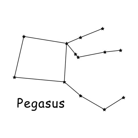 Pegasus Constellation Stars Star Greek Mythology Pegasus Night Sky Icon Pictogram Description ...