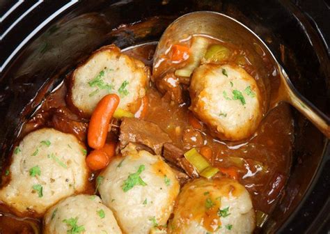 Beef Casserole With Dumplings In Slow Cooker Recipe Recipe Beef Casserole Slow Cooker Slow