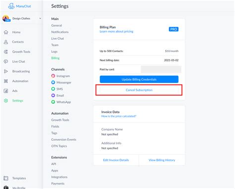 How To Cancel Pro Subscription Manychat Help