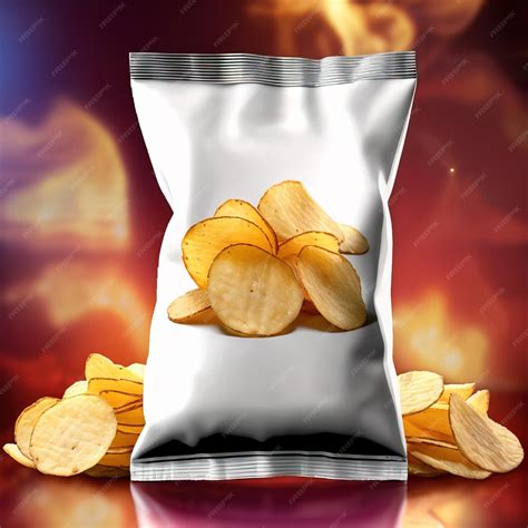 Premium Photo Bag Of Fried Potato Chips Blank Generic Packaging