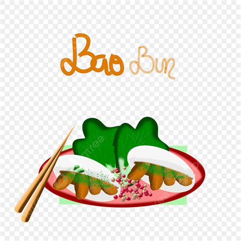 Illustration Bao Bun Korean Food And Doodle Lettering Download For Free Illustration Food