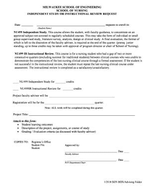 Fillable Online Independent Study Forms Msoe Fax Email Print Pdffiller