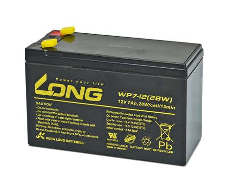 Kung Long Wartungsfreier Blei Akku WP7 12 28W Mit 4 8mm Faston