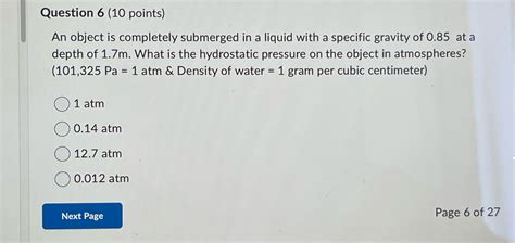 Solved Question 6 10 Points An Object Is Completely Chegg