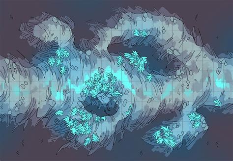 Luminescent Cave Rpg Battle Map By Minute Table Top Dungeon Maps