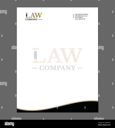 Law Or Attorney Letterhead Template For Print With Logo Stock Vector Image And Art Alamy