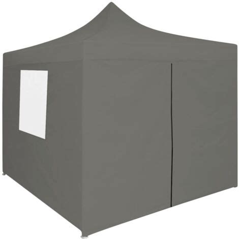 Tente de réception pliable avec 4 parois 2x2 m Acier Anthracite