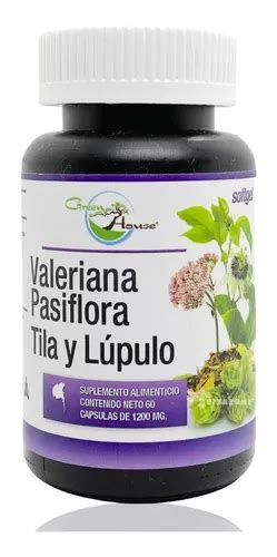 Valeriana Pasiflora Tila Y Lúpulo 60 Cáps Green House Envío gratis