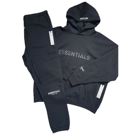 Fear Of God Essentials Black Tracksuit New Edition