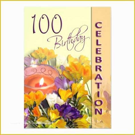 100th Birthday Invitation Templates Free Of 100th Birthday Celebration Party Invitation ...