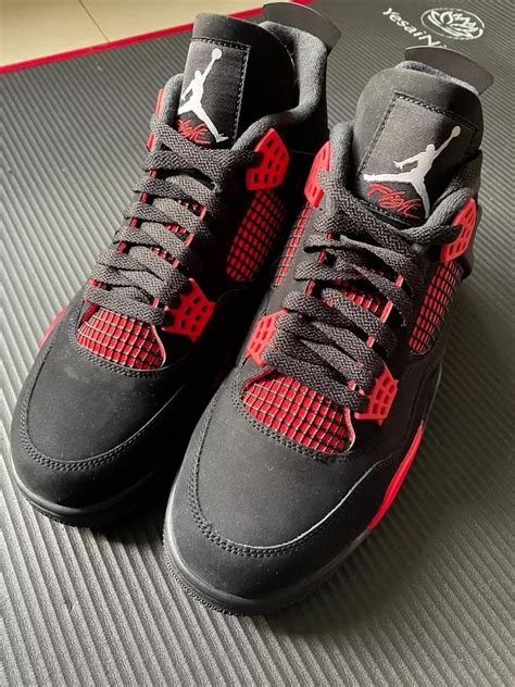 Qc Air Jordan 4 Red Thunder Rrepsneakers