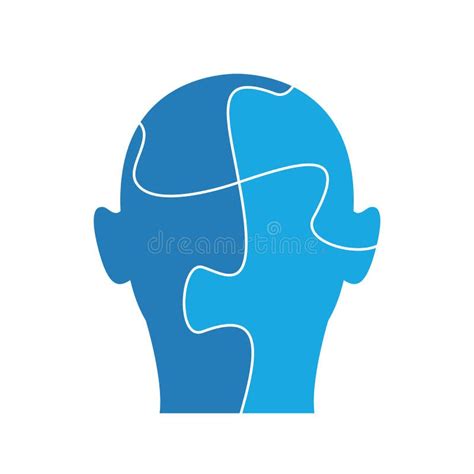 Human Head With Puzzle Pieces Inside Skin Color Stock Vector