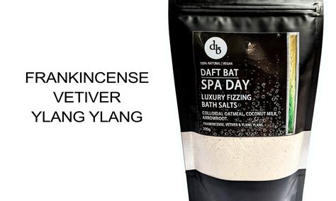 Spa Day Luxury Fizzing Bath Salts Frankincense Vetiver And Ylang Ylang Daft Bat