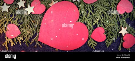 Dark Valentine Background With Hearts Stock Photo Alamy