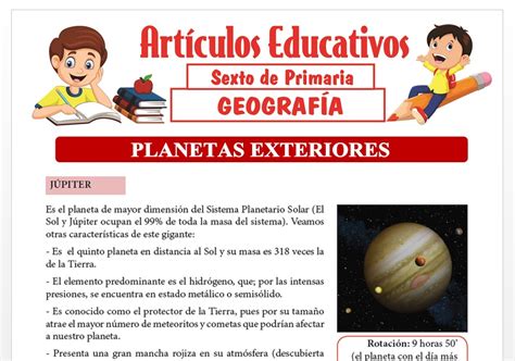 Los Planetas Exteriores Para Sexto De Primaria