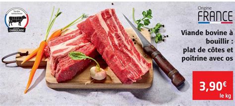 Promo Viande Bovine à Bouillir Plat De Côtes Et Poitrine Avec Os chez