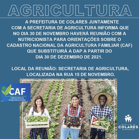 Cadastro Nacional Da Agricultura Familiar CAF Prefeitura Municipal