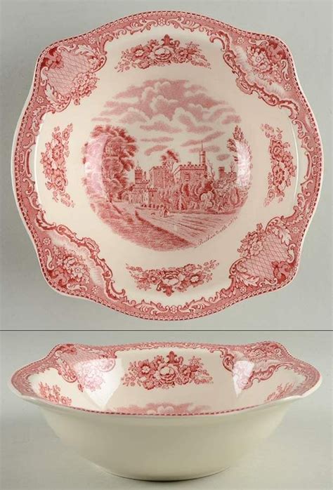 Old Britain Castles Pink England Stamp Round Vegetable Bowl