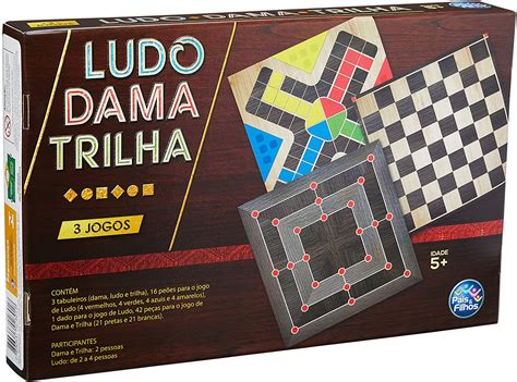 Jogo De Tabuleiro 3 Jogos Ludo Dama E Trilha Pais E Filhos Lumar