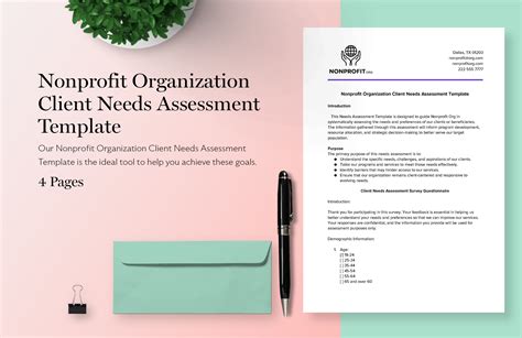 Nonprofit Organization Client Needs Assessment Template In Word Pdf