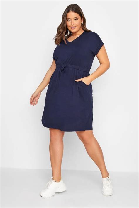 Yours Curve Plus Size Navy Blue Mini Dress Yours Clothing