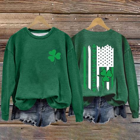 Sksloeg St Patricks Day Shirt Women Casual Sweatshirt Long Sleeve