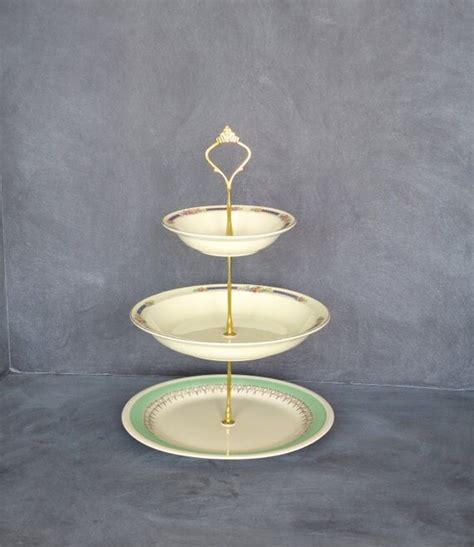 Shabby Cake Stand 3 Tier Plate Stand Tiered By Dancingdishanddecor