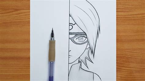 How To Draw Sarada Uchiha Step By Step Boruto Easy Anime Drawing