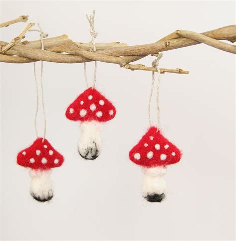 Diy Felting Mushrooms Needle Felting Kit Beginner Diy Autumn Etsy