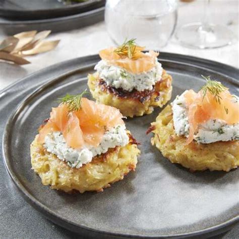 Recept voor Rösti met mierikswortelcrème en gerookte zalm Colruyt