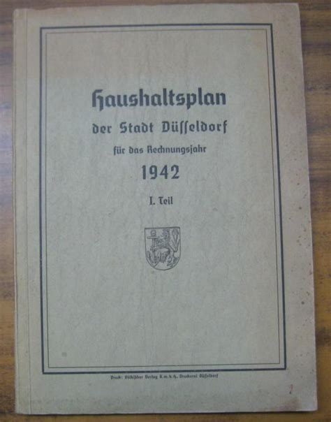 Haushaltsplan Der Stadt D Sseldorf F R Das Rechnungsjahr Teil