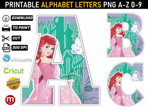 Ariel Alphabet Letters Png Mr Alphabets