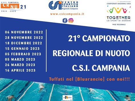 Al Via Il Campionato Regionale Di Nuoto Csi Salerno