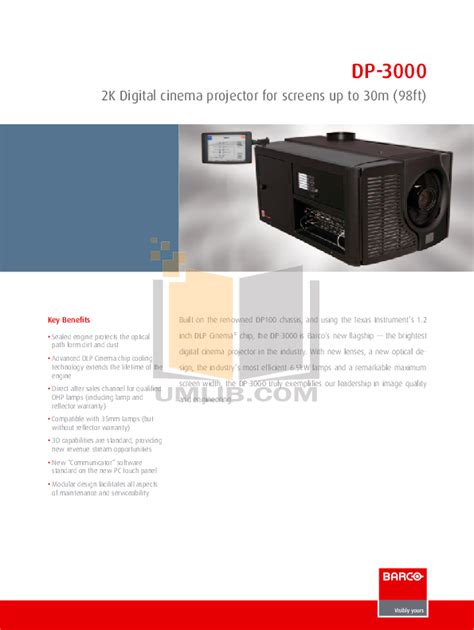 Download free pdf for Barco DP-100 Projector manual