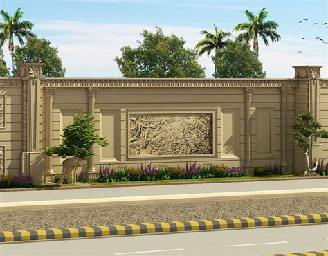 Farm House Classic Boundary Wall On Behance Exterior Wall Design House Fence Design House