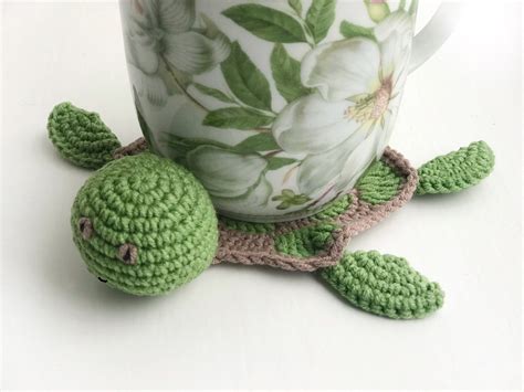 Crochet Turtle Coaster Pattern PDF Turtle Drink Coaster - Etsy