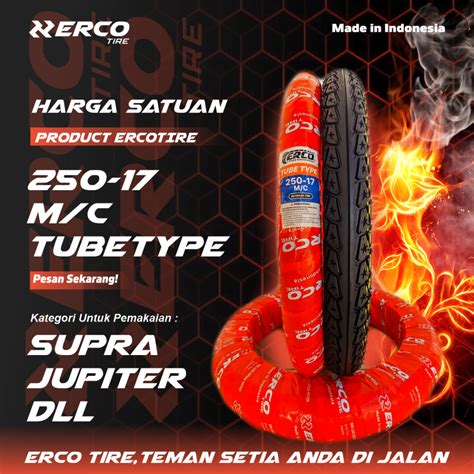 Jual Ban Luar Motor Ring 17 ERCO Ukuran 250 17 Jalu Supra Jupiter Dll