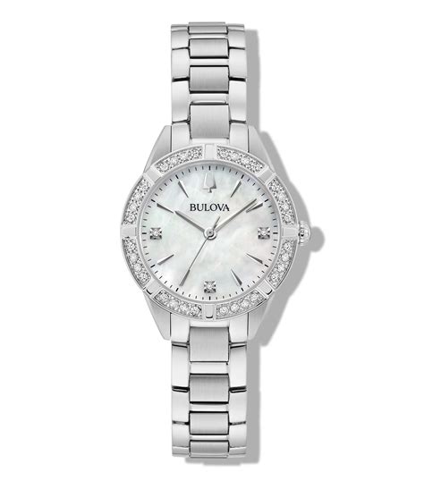 Bulova Reloj Para Mujer Cl Sicos Sutton Diamant Casual Plata El