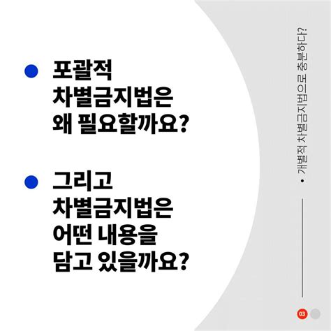 활동 포괄적차별금지법