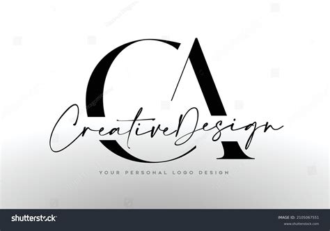 Ca Letter Logo Design Serif Font Stock Vector (Royalty Free) 2105067551 ...