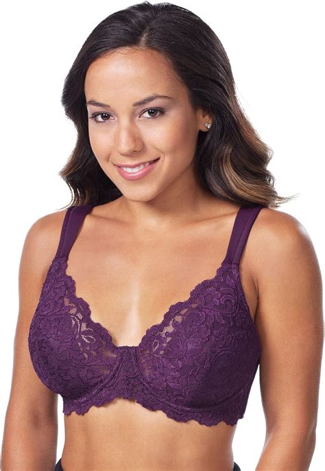 Leading Lady Womens Plus Size Padded Lace Underwire Bra At Amazon